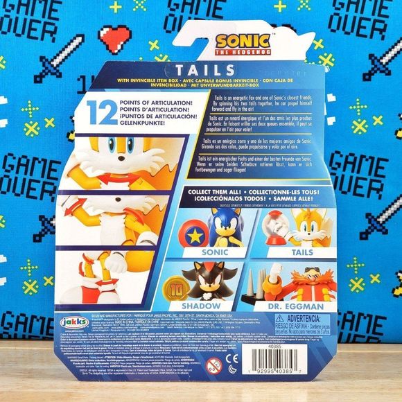 Jakks Pacific Sonic the Hedgehog Tails 4" & Invincible Item Box 2020 Collectible - Picture 4 of 10